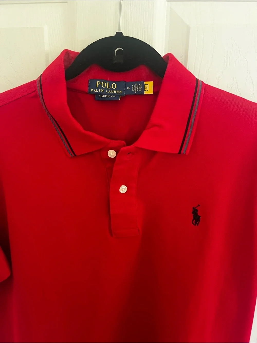 Ralph Lauren Red Polo with Contrast Trim